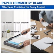 Paper Cutter 12 Cut Length Paper Trimmer, Guillotine Trimmer with 12sheet Capacity Paper Cutting Board, Heavy Duty Guillotine Paper Cutters and Trimmers for Cardstock Paper Crafts Paper Slicer