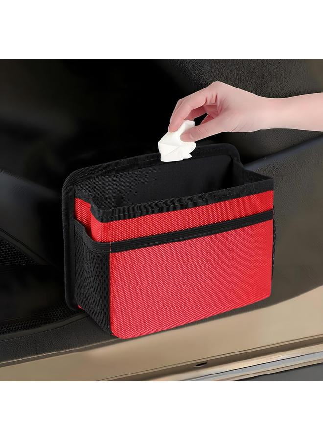 Niapessel Trippy Mushroom Car Trash Can - 9L Waterproof Hanging Bag With Lid, Leak-Proof Car Accessory