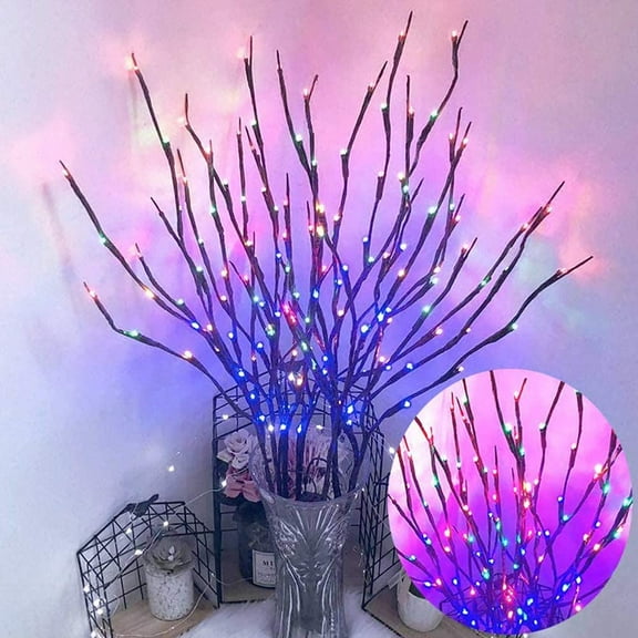 INSMA LED Branch Light Battery Operated Lighted Decorative Willow Twig Lighted Branch Little Twig Power Brown 30 Inch 20 LED for Home Romantic Decoration, Christmas Holiday Party Decor, [1 Pack]