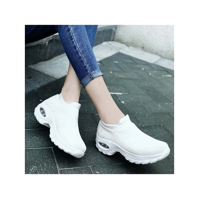 Plain white store shoes walmart