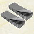 thumbnail image 4 of BRIGHTFUFU Bolsa de almacenamiento no tejida gris de 2 piezas debajo de la cama Contenedor de ropa Caja de artículos varios Organizador plegable con ventana transparente, 4 of 7
