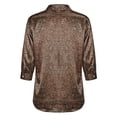 thumbnail image 7 of Endives Women's Long Sleeve Shirt Retro Floral Printed Shirt Satin Button Dwon Shirt Vacation Womens Blouse Spring Outfit Rose Gold, 7 of 7