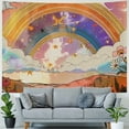 thumbnail image 4 of GOSMITH 70's Groovy Hippie Tapestry for Bathroom, Retro Rainbows Flowers Mushrooms Wall Tapestry, Boho Vintage Tapestry Wall Hanging for Bedroom Living Room Dorm Painting, 4 of 6