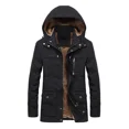 thumbnail image 3 of Abrigo militar de carga para hombre, chaqueta gruesa y cálida para hombre, parka de invierno, chaqueta acolchada de algodón informal, sudaderas con capucha de piel con múltiples bolsillos para hombre,, 3 of 5