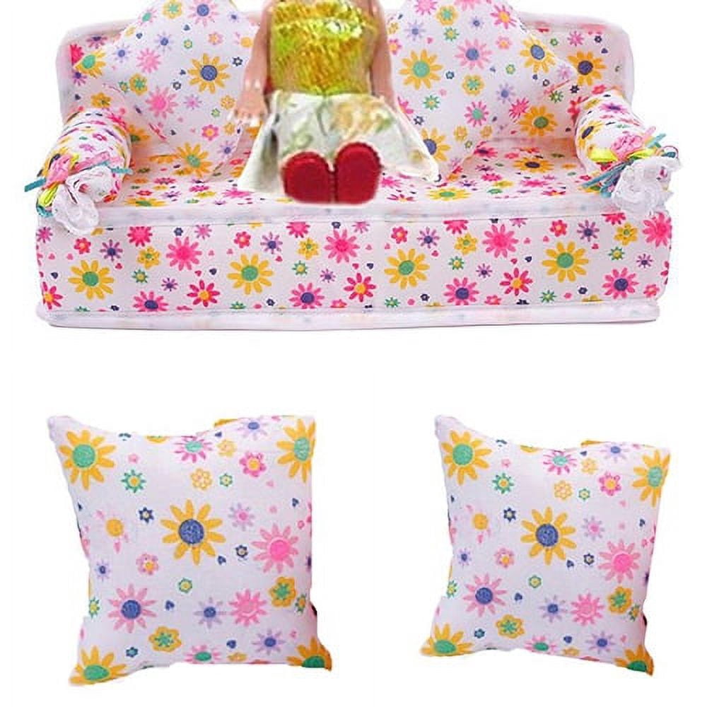 Ensemble de canapé miniature pour maison de poupée 1/12, accessoires de