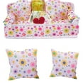 thumbnail image 5 of AYYUFE Mini Furniture Flower Fabric Sofa Couch + 2 Cushions for Doll House, 5 of 6