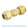 thumbnail image 4 of Uxcell 1/4" OD Brass Flare Union Connector, 3 Set Copper Double Pipe Extension Fitting with Nut, 1.44x0.43", 4 of 6