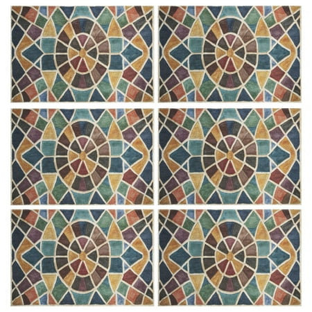 

Ryvnso Placemats Set of 6 Morocco Funny Checkered Dining Mats Heat-Resistant Non-Slip Washable Table Mat