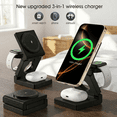 thumbnail image 4 of Geyo 3-in-1 Magnetic Charging Station for Multiple Devices, Travel Foldable Wireless Charger Stand, Compatible with iPhone, Watch, Earbuds, Black, 4 of 7