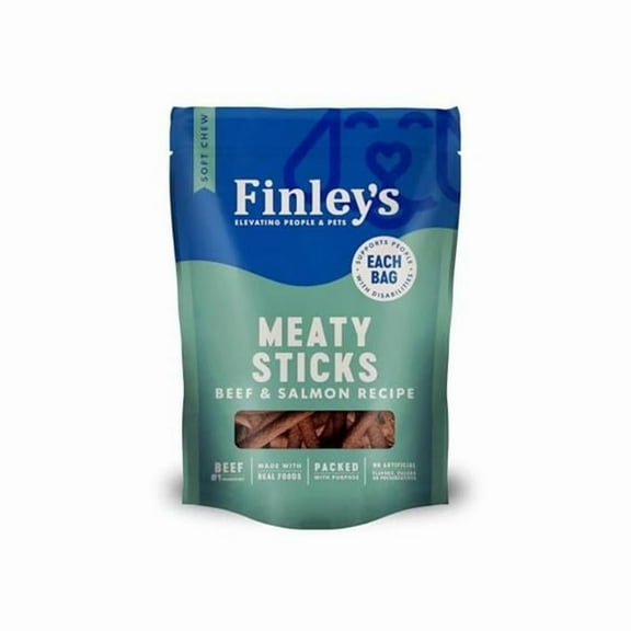 Nutri Source 112515 12 oz Finleys Meaty Sticks Beef & Salmon Dog Treats - 6 Count