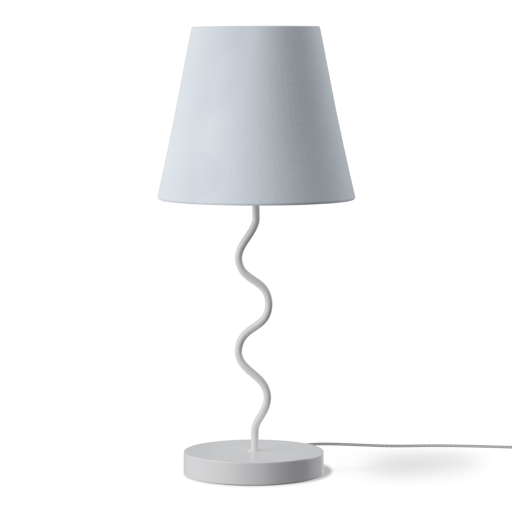 Mainstays Curvy Table Lamp, 17.25 in, Greige Finish with Fabric Shade