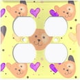 thumbnail image 2 of Metal Light Switch Wall Plate Outlet Cover (Bear Sky Yellow Heart Clouds - Double Duplex), 2 of 2