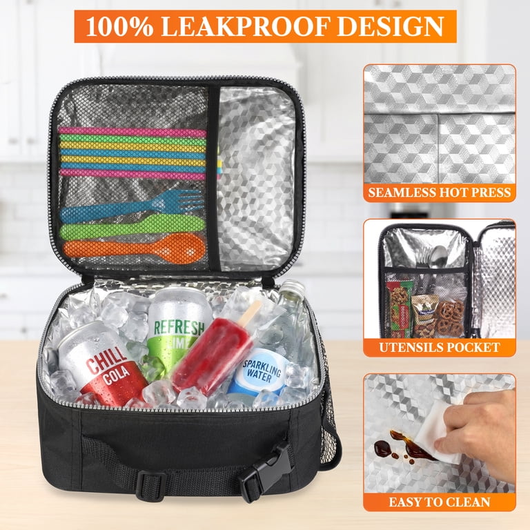 OPUX Insulated Lunch Bag for Kids, Black photo 4