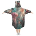 thumbnail image 2 of FORMRS Wearable Blanket Hoodie with Sleeves for Kids Cozy Flannel Sweatshirt, Psychedelic Forest, 2 of 7