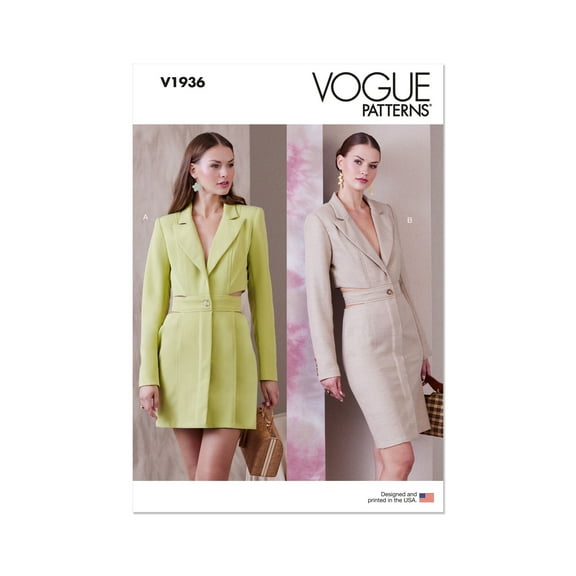 Vogue Sewing Pattern 1936 - Misses' Blazer Dress, Size: A5 (6-8-10-12-14)