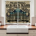 thumbnail image 2 of Ambesonne Cars Kitchen Curtains, Traditional Old Race Car, 55"x39", Sand Brown Black Blue, 2 of 3