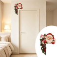 thumbnail image 5 of Diceymbol 9.84 Inch Christmas Door Frame Corner Decoration, Santa Claus Peeking Doorway Decor with Evergreen Pinecones Berries and Candy Cane for Entryway Home, 5 of 5