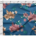 thumbnail image 2 of Soimoi Floral Print,Cotton Poplin, Sewing Fabric Sold by The Yard 42 Inch Wide,Sewing Craft Quilting/Quilt Making Fabric, Teal Blue, 2 of 5