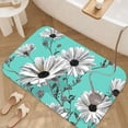 thumbnail image 4 of 1pc Black and White Daisy Flowers Absorbent Non-Slip Bathroom Thickened Flannel Rug Decor,Soft,Quick Drying,Suitable For Indoor/outdoor Use,Bathrooms,Bedrooms,Kitchens,Terrace,Laundry Rooms,16"x24", 4 of 9