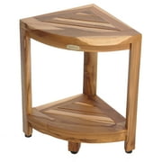 EcoDecors EarthyTeak Oasis 2-Tier Teak Corner Shelf