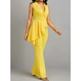 thumbnail image 4 of Women's Sleeveless Elegant Jumpsuit with Peplum Waist – V-Neck One Piece Outfit for Party or Office Wear, 4 of 7