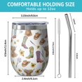 thumbnail image 5 of 12oz Stemless Wine Tumblers Highland Cow Sunflower Boot Hat Pattern Vacuum Insulated Stainless Steel Travel Tumbler Cups Mug with Lid and Straw for Champaign,Cocktail,Beer with Cleaning Brush, 5 of 5