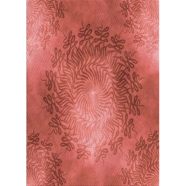 Ahgly Company Tapis Rectangulaire Lavable en Machine Intérieur Transitionnel Rouge Lave, 4 Pieds x 6 Pieds