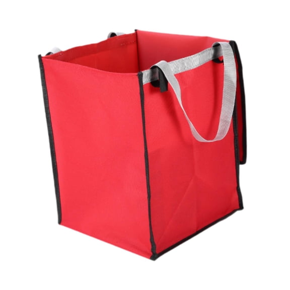 amagogo Shopping Cart Grocery Bag Oxford Fabric Square Bottom Versatile Easy to Install Red