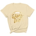 thumbnail image 4 of Gamivast Men's Athletic Shirts & Tees Game Day Gold Glitter Football Crew Neck Short Sleeve Workout Shirts T Shirts Shiny Graphic Print Gym Sportswear, 4 of 5