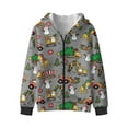 thumbnail image 4 of Xoenoiee Dinosau Snowman Excavator Tree Print Fleece Hoodies for Boys Teens Kids Christmas Sweatshirts Hooded Jumper with Pocket Outfits Xmas Tops Fall Winter Jackets Sweater with Full Zipper, S, 4 of 7