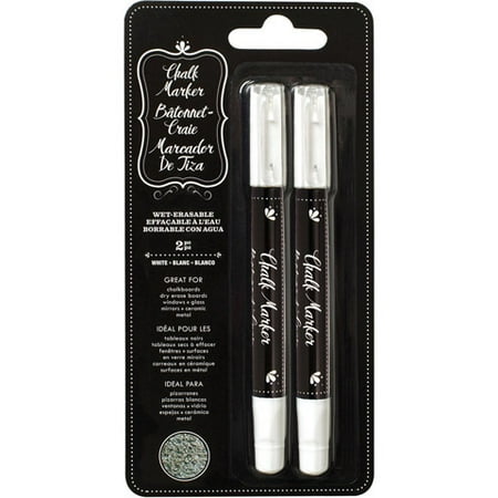 Erasable Chalk Markers Wh 2Pk (Best Chalk Markers For Chalkboard Paint)