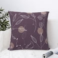 thumbnail image 6 of YFYANG Square Decorative Throw Pillow Case (Without Pillow Insert), Purple Plant Line Art Bedroom Sofa Car Cushion Cover, 22"x22", 6 of 9