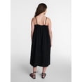 thumbnail image 3 of Time and Tru Women's Cotton Double Cloth Sleeveless Maxi Dress, Sizes XS-XXXL, 3 of 5