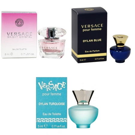 Versace Bright Crystal EDT, Dylan Blue Femme EDP, Dylan Turquoise Femme - 5ml 3PK Kit