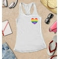 thumbnail image 3 of S4E Women's Gay Rainbow Heart LGBTQ Pride Racerback Slim Fit X-Small White, 3 of 4