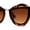 Tortoise Brown, variant on Womens Angry Eyebrow Line Exposed Lens Cat Eye Sunglasses Orange Brown