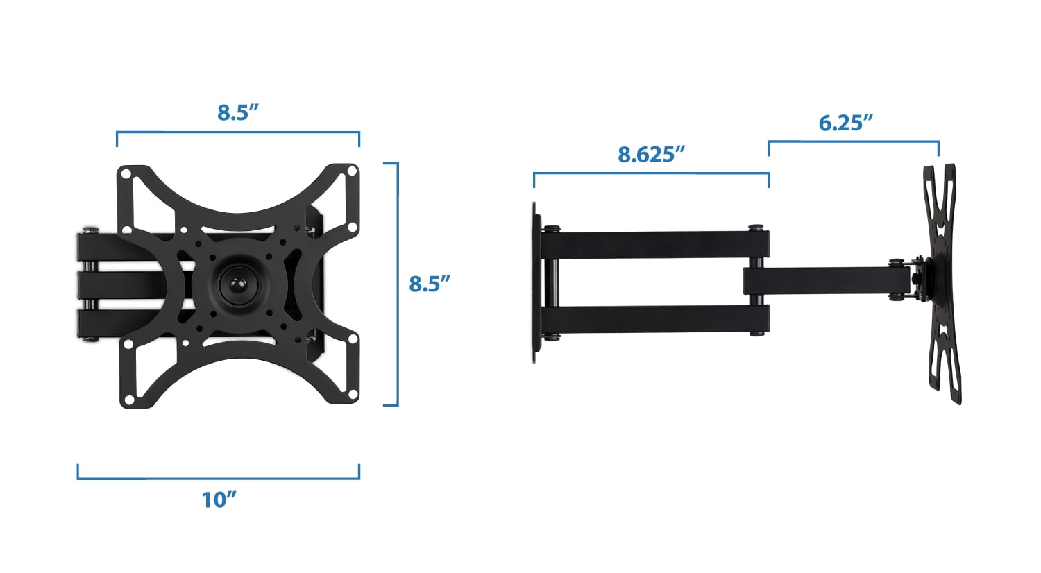 Mount-It! Full Motion TV Wall Mount with 15" Swivel Extension Arm, Fits 19" - 43" TV's, Capacity 55 Lbs.