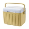 thumbnail image 1 of Nevera portátil con aislamiento térmico para conservar el frío y el calor, organizador de bebidas, contenedor de almacenamiento, hielera para fiestas Amarillo crema, 1 of 8