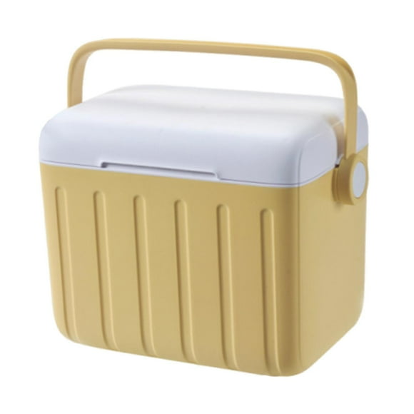 Nevera portátil para alimentos, congelados y calientes. Amarillo crema