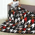 thumbnail image 6 of Zufioo Houndstooth Green Red Fleece Blanket Queen Size,Plush Bed Blanket,Ultra Soft Throw Blanket,Plush Fuzzy Cozy Blanket Perfect for Bed,Couch-80"x60", 6 of 7