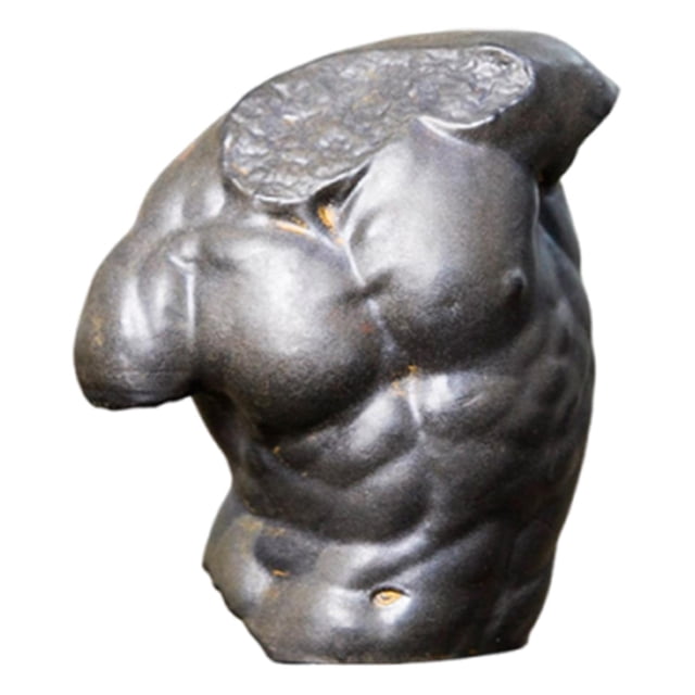 Estatua de torso masculino, figura escultórica, adorno de mesa para sala de estar. Oxidación