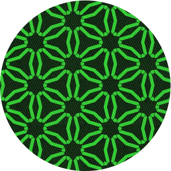 Ahgly Company Indoor Round Patterned Night Black Area Rugs, 4' Round