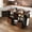 Black, variant on 54" Farmhouse Kitchen Island with Drop Leaf & Power Outlet, Storage Cart with 2 Doors 2 Drawers, Rolling Island on 4 Large Wheels with Spice Rack for Kitchen Dining Room, White