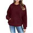 thumbnail image 4 of Atogsazn Girl Oversized Hoodies Kids Casual Long Sleeve Pullover Hooded Sweatshirt Athletic Fashion Clothes Wine 9-10 Years, 4 of 7