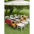 thumbnail image 3 of Outdoor Tablecloth with Umbrella Hole and Zipper, Cows Sunflowers Rectangle Table Cloth 52x70 Inch Waterproof Tablecloth, Spring Botanical Floral Bees Red Barn Picnic Table Cover for Patio Camping, 3 of 7