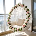 thumbnail image 4 of DAMAI 5.9Ft Artificial Eucalyptus Flower Garland with Fake Rose Dahlias Flower Vine Seeded Eucalyptus Leaves Greenery Garland for Wedding Table Backdrop Party Centerpiece Room Decor, 4 of 9