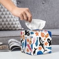 thumbnail image 6 of Rateoe Cute Sea Animals Pattern Tissue Box Cover, Modern Square Decorative Leather Facial Paper Case Organizer Holder Dispenser 5X5X5'', 6 of 8