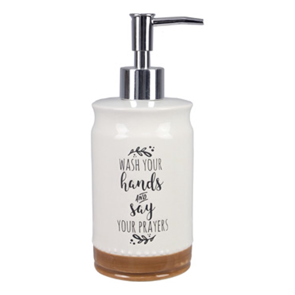 Ceramic "Wash Your Hands" Soap Dispenser