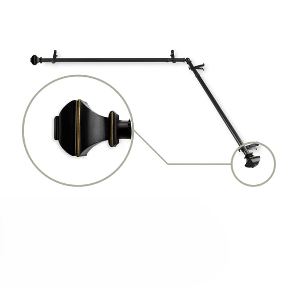 Contemporary Home Living Contemporary Corner Window Curtain Rod - 248" - Matte Black