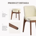 thumbnail image 5 of 19.7" W Faux Leather Dining Chairs Set of 4, Modern Upholstered Kitchen Chairs with Solid Wood Legs, Easy Clean, Beige, 5 of 9